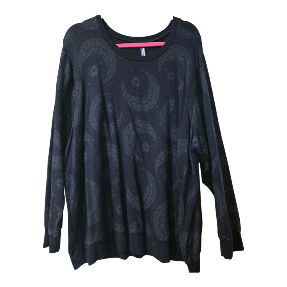 Torrid Sleep Size 4 Black Moon Long Sleeve Sweatshirt Nwt
